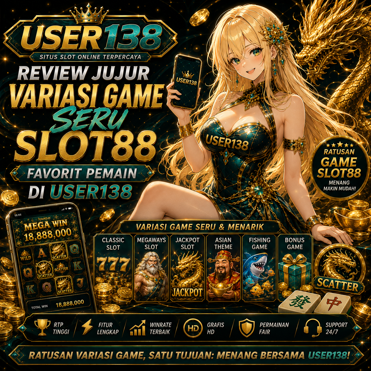Review Jujur Variasi Game Seru Slot88 Favorit Pemain di User138